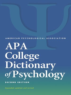 cover image of APA College Dictionary of Psychology